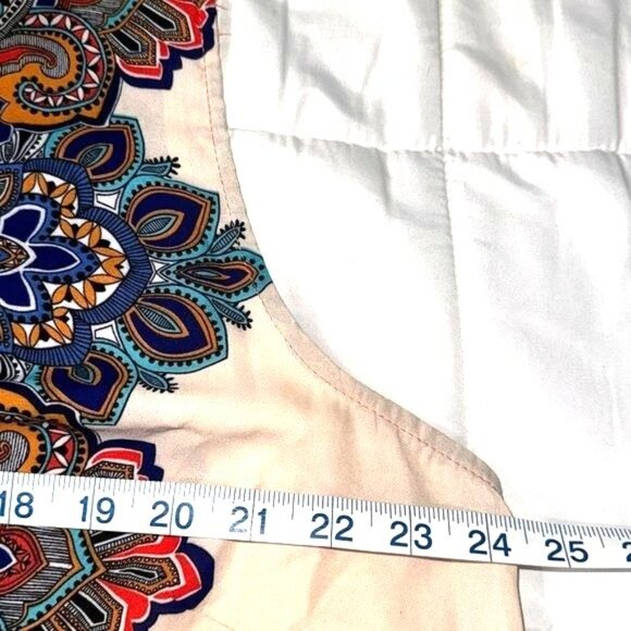 Cynthia Rowley Womens 2X Sleeveless Boho Print Top With Tie Neck & Vibrant Multi - Picture 9 of 9